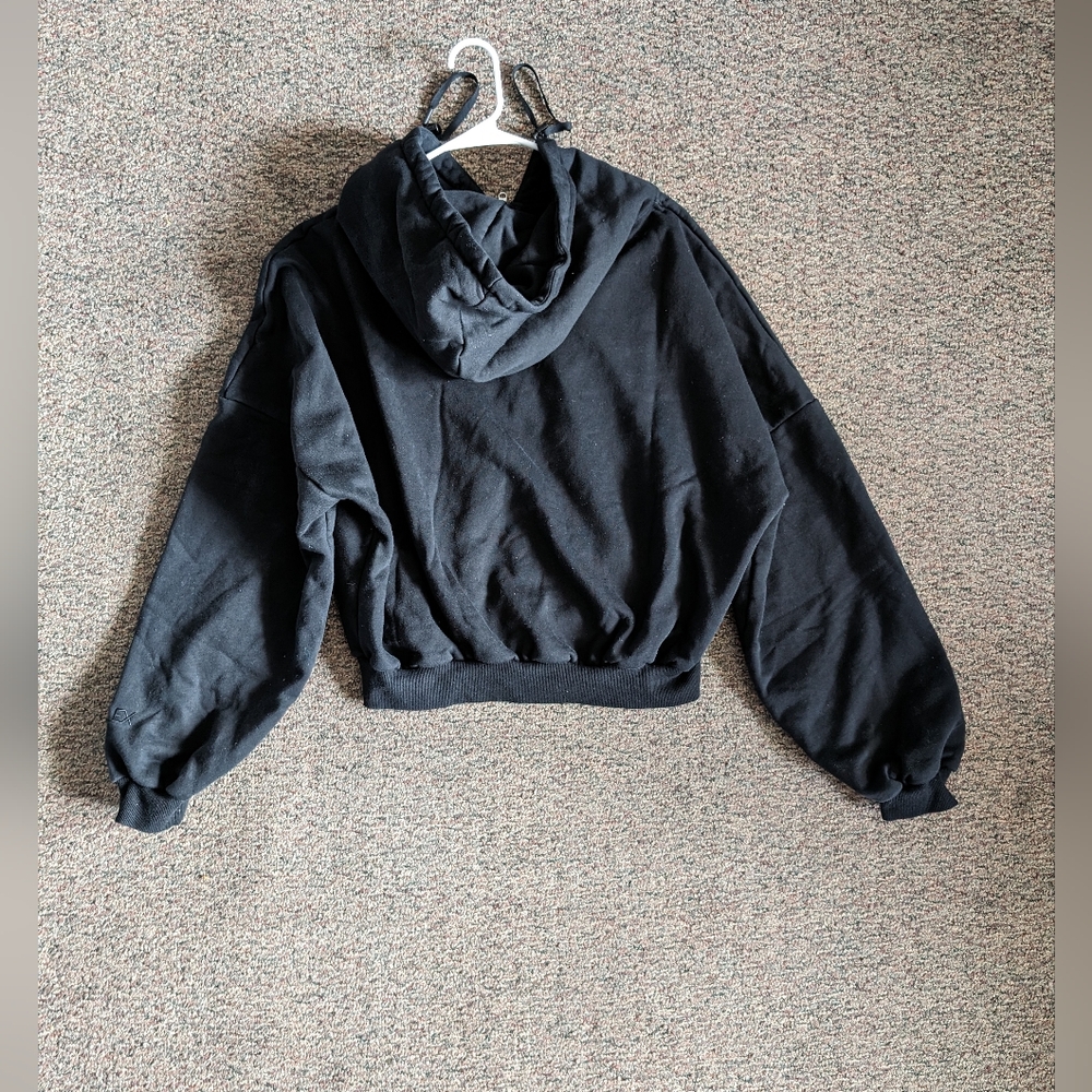 POPFLEX Black Oversized Zip-Up Hoodie - Picture 6 of 14